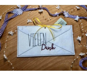 Stickdatei ITH - Umschlag & Anhänger Brief